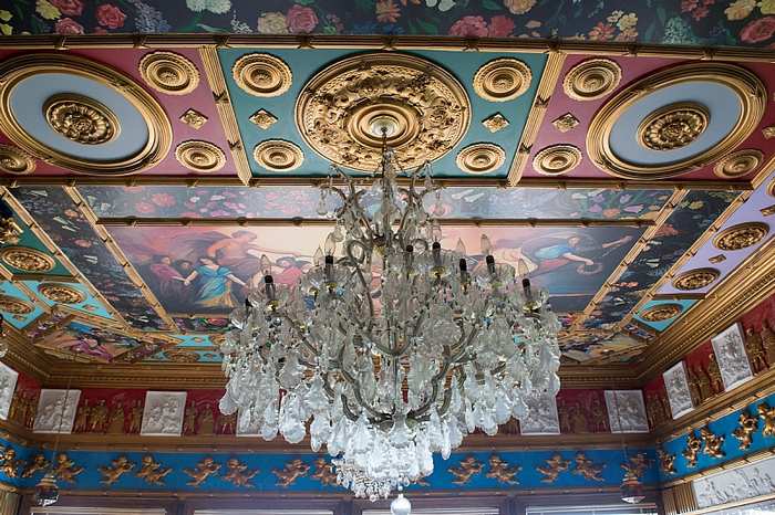 abandoned mansion ceiling murals and medallions